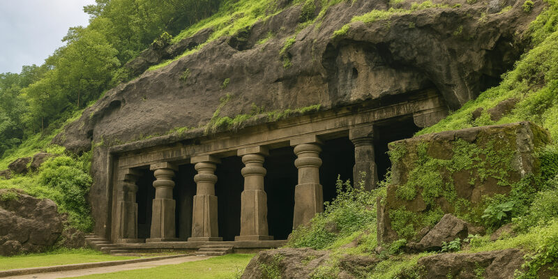 Elephanta Caves Mumbai Main Shiva Sculpture View