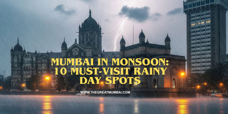Mumbai monsoon street view, rainy day Mumbai skyline